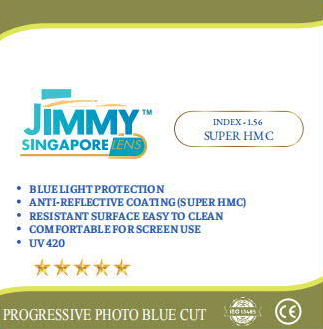 Mặt trước bao bì gốc 1.56 Progressive Photo Blue Cut